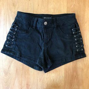 ⚡️SOLD⚡️ Guess Black Biker Short Shorts Hot Pants Size 24